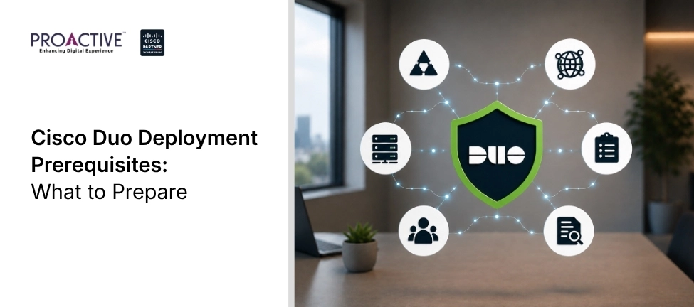 Cisco Duo zero trust security concept with shield and multiple authentication factors