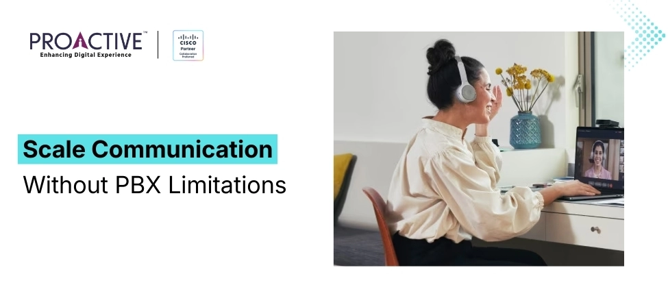 employee attending video call using cloud phone system