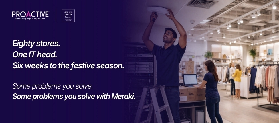 retail store technician installing ceiling network device